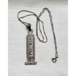 El Tesoro del Jaguar Mexico 925 Pendant on Italy 925 Chain 17”  TW 10.7g  VTG